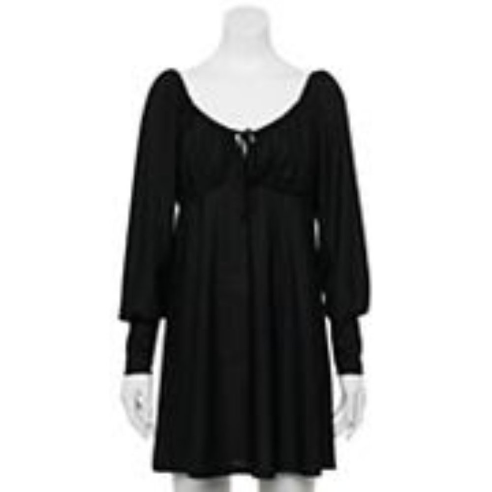 Juniors' Lily Rose Long Sleeve Knit Skater Dress